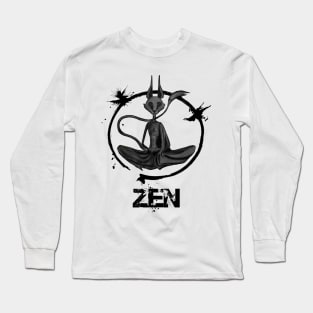 zen cat, yoga Long Sleeve T-Shirt